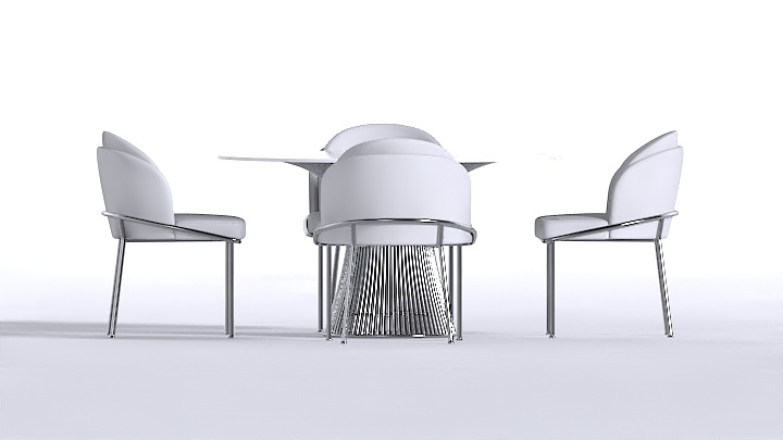 渲染模型_餐饮桌椅001