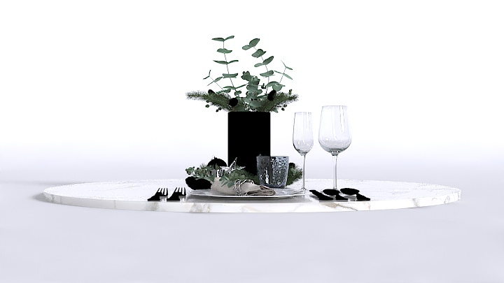 渲染模型_餐饮装饰007