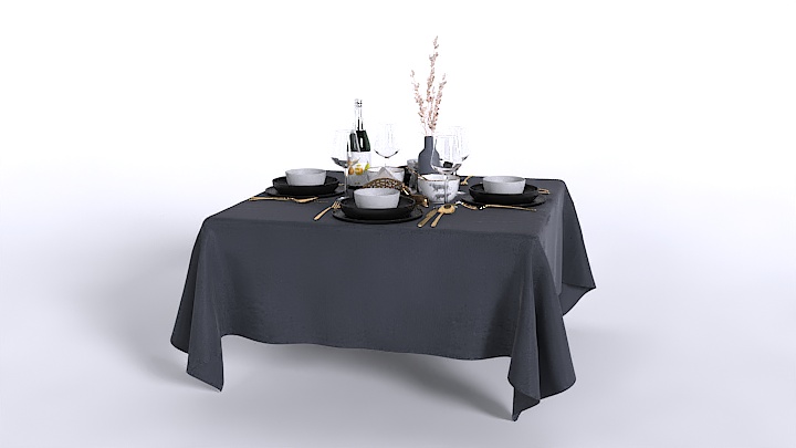 渲染模型_餐饮餐桌015