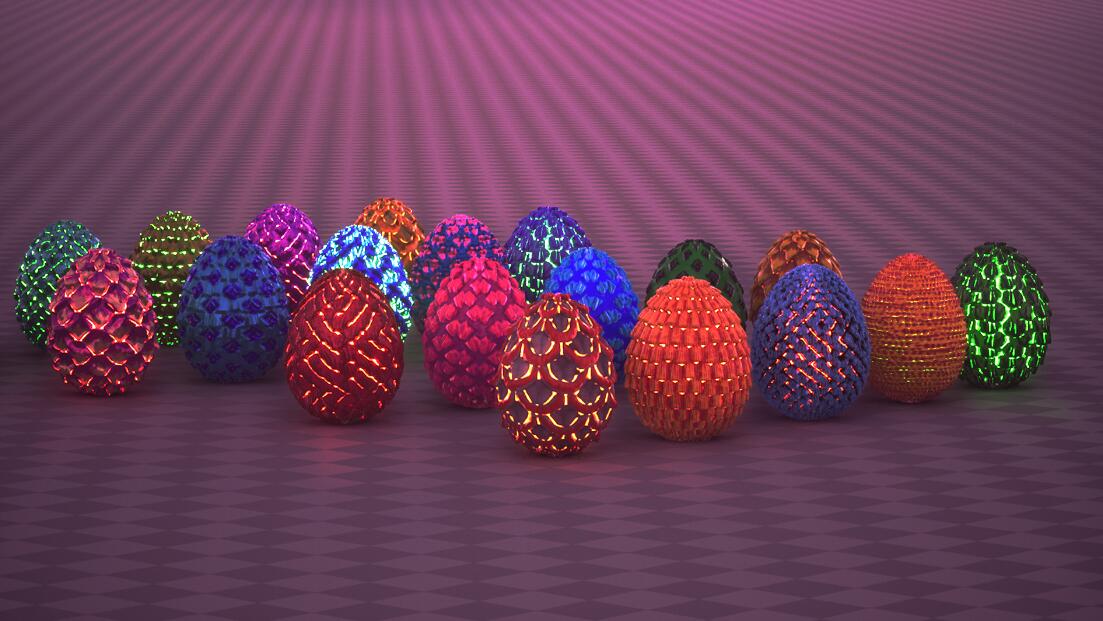 20 Pcs Dragon Egg Advanced Animated Material Pack 5.2材质