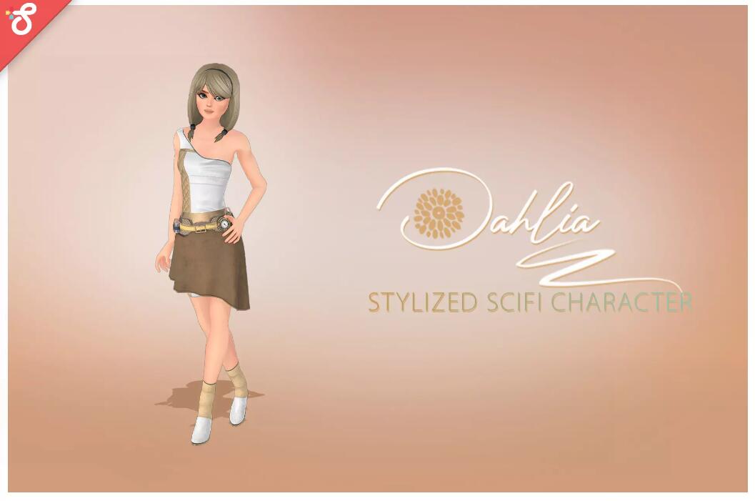 Dahlia Hart Stylized Sci-Fi Character v2.0卡通女性角色