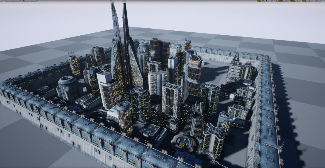 Low Poly Modern SciFi Building Models 4.26 4.27低模科技建筑