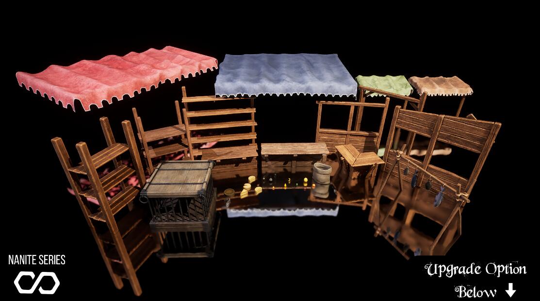 [Nanite] Medieval Harbor Kit – Harbor Props (Docks, Harbor, Medieval Props) 5.1渔村道具