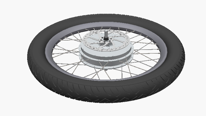 SW_自行车后轮总成轮毂电机和盘式制动器001