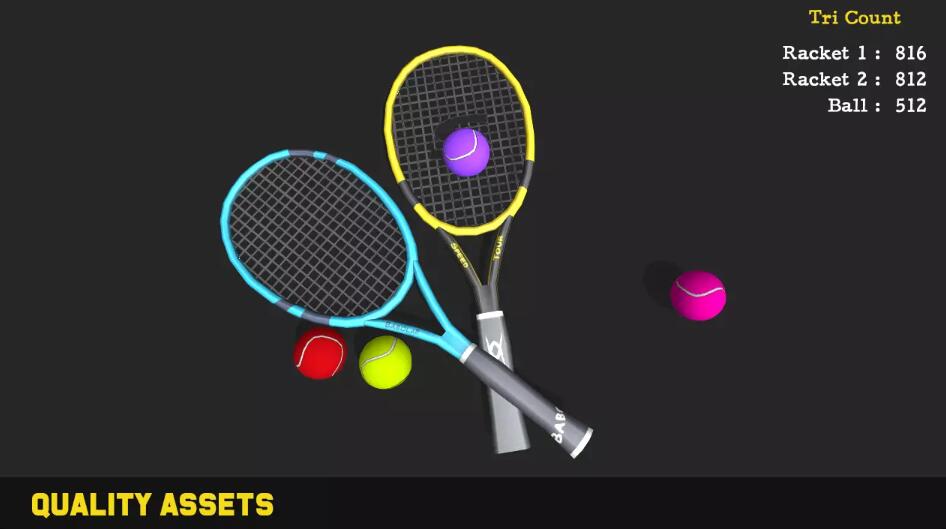 Tennis Game Assets v1.0.0卡通网球道具