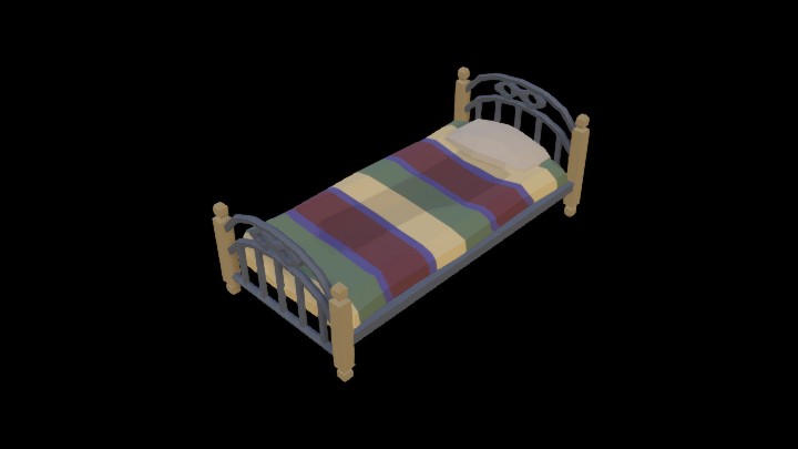 UE项目资源_模型资源_卡通床004