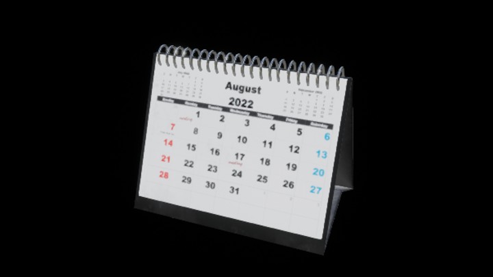 UE项目资源_模型资源_日历016