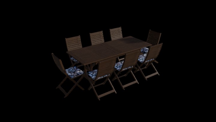 UE项目资源_模型资源_桌椅套装001