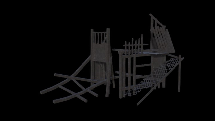 UE项目资源_模型资源_燃烧过的房子002