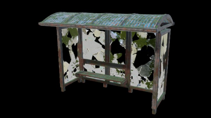 UE项目资源_模型资源_破损公交站台001