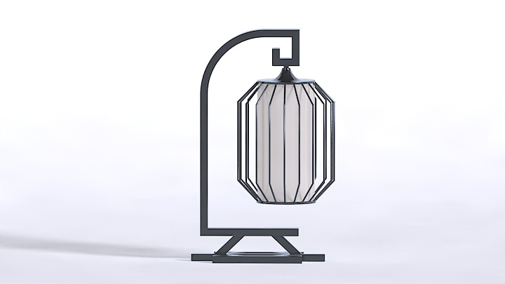 渲染模型_中式台灯026