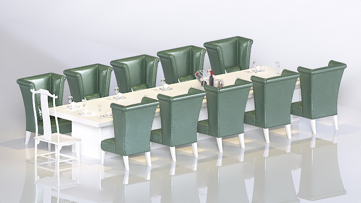渲染模型_中式餐桌椅001