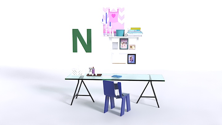 渲染模型_书桌026