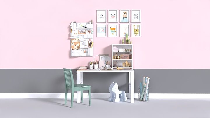 渲染模型_书桌030