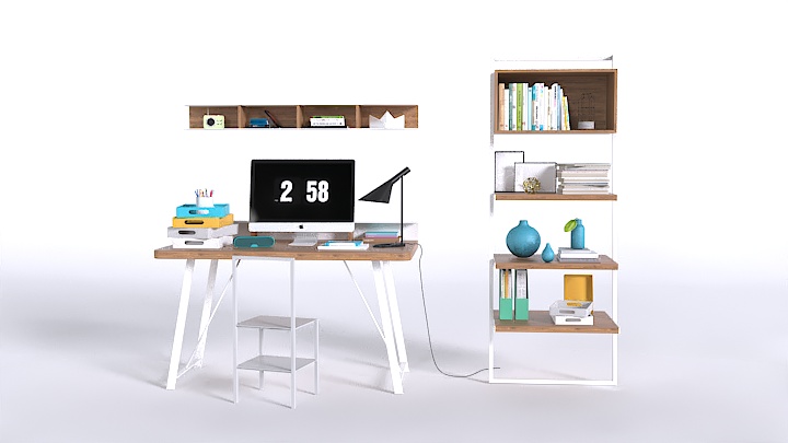 渲染模型_书桌035