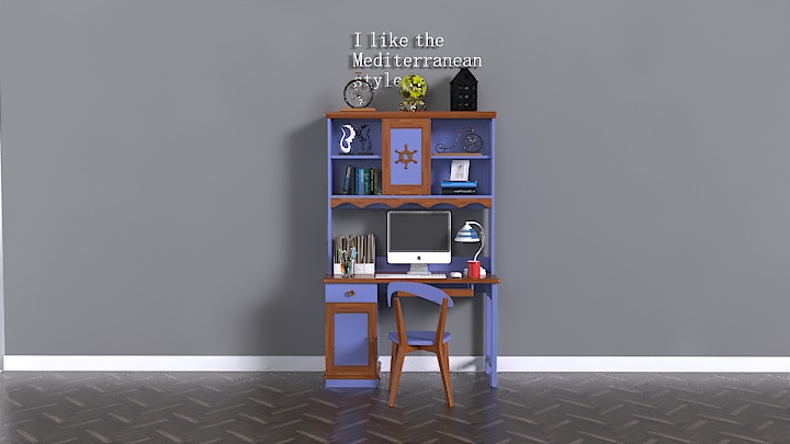 渲染模型_书桌046