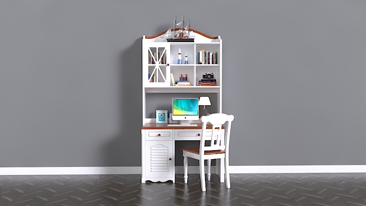 渲染模型_书桌048