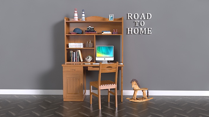 渲染模型_书桌052