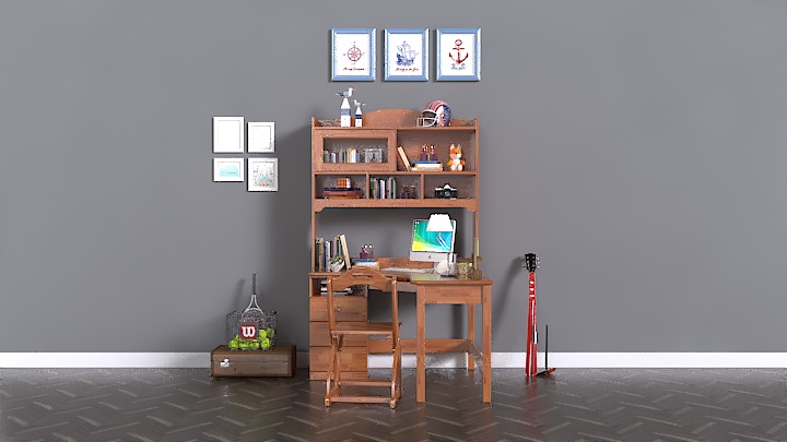 渲染模型_书桌053