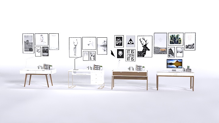 渲染模型_书桌058