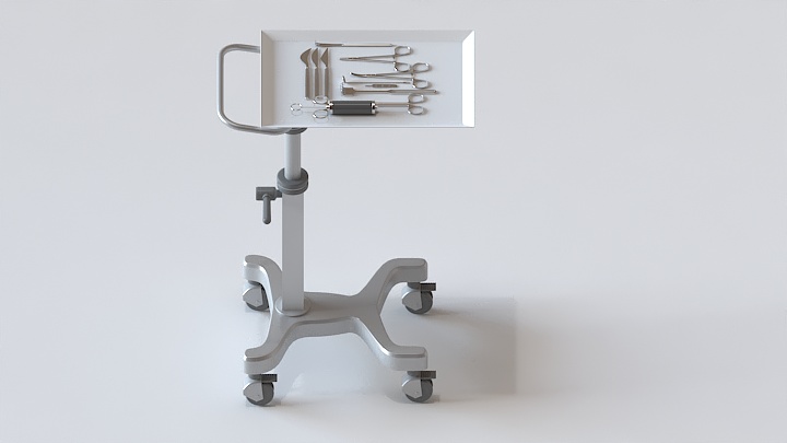 渲染模型_仪器小车002