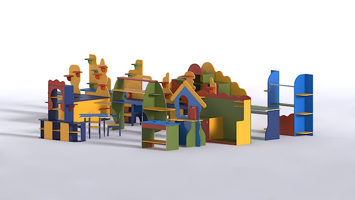 渲染模型_儿童家具045