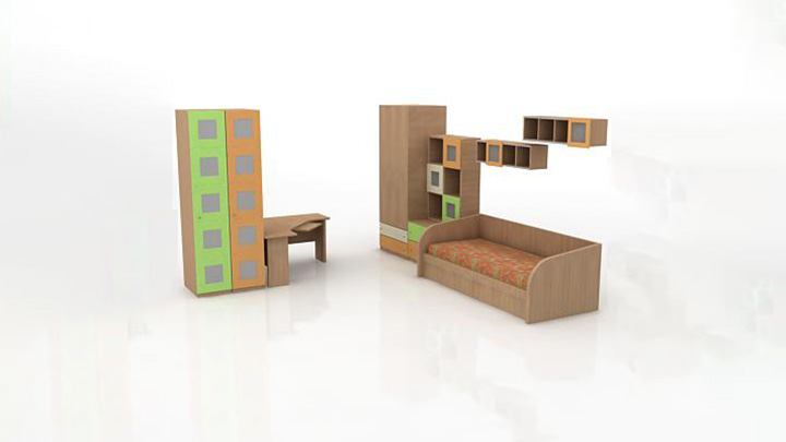 渲染模型_儿童房家具018