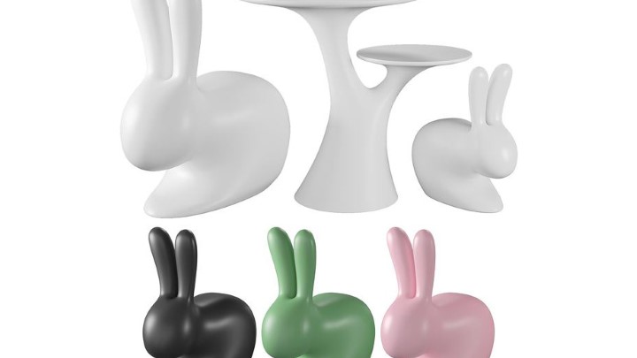 渲染模型_兔子造型桌001