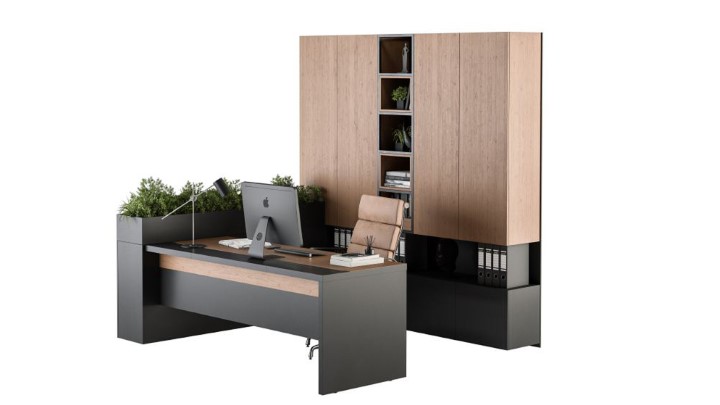 渲染模型_办公家具组合柜002