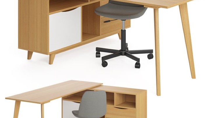 渲染模型_办公桌056