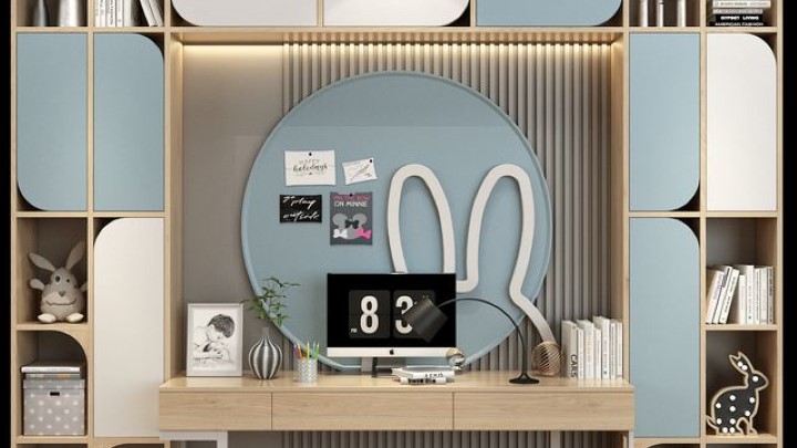 渲染模型_办公桌办公家具001