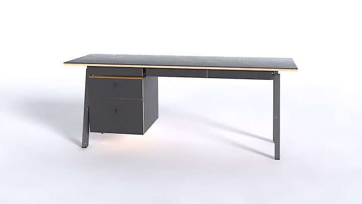 渲染模型_办公桌子034