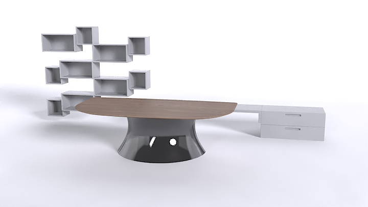 渲染模型_办公桌子037