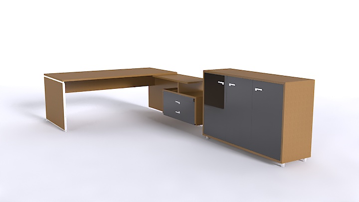 渲染模型_办公桌子048