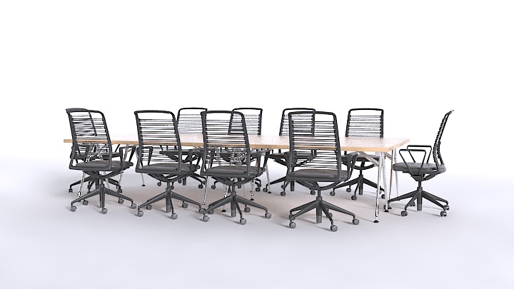 渲染模型_办公桌椅038