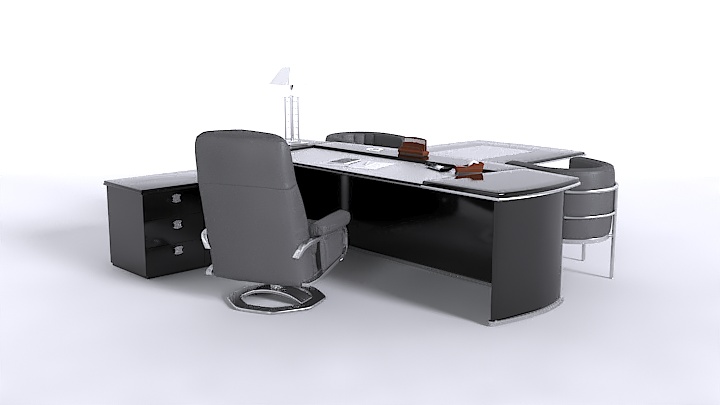 渲染模型_办公桌椅046