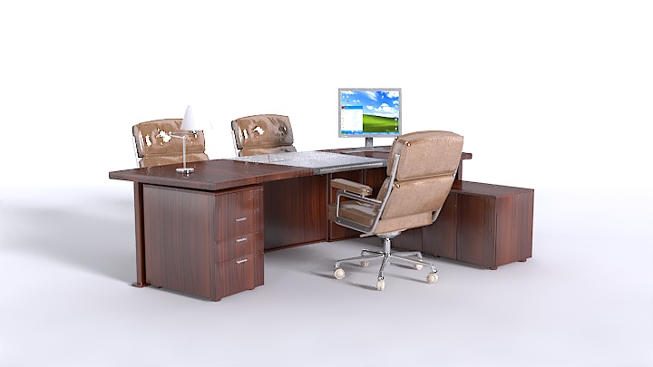 渲染模型_办公桌椅053