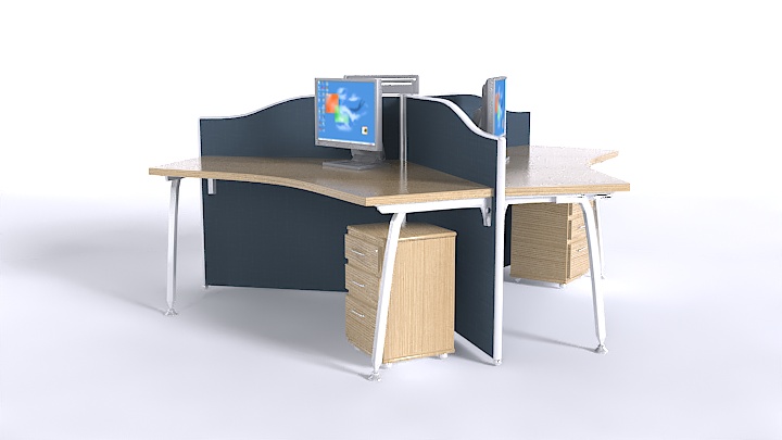 渲染模型_办公桌椅054