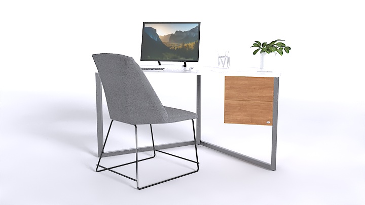 渲染模型_办公桌椅055