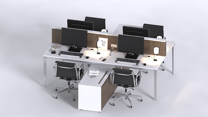 渲染模型_办公桌椅058