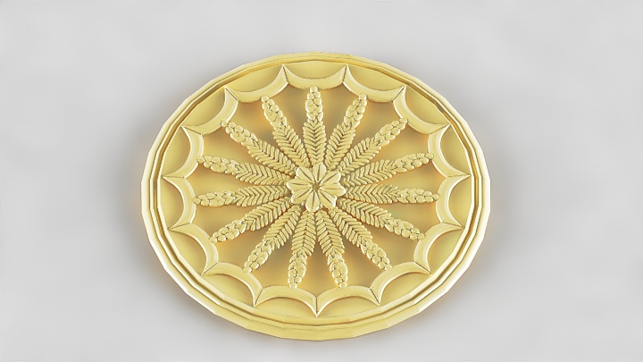 渲染模型_圆形建筑花纹012