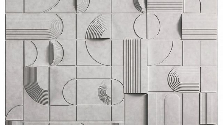 渲染模型_墙面质感装饰005