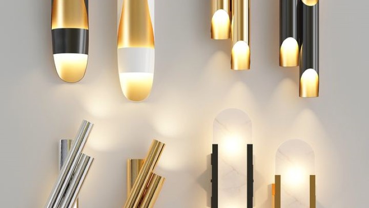 渲染模型_壁灯射灯014