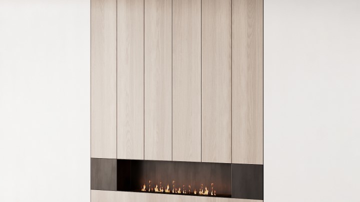 渲染模型_壁炉装饰墙001