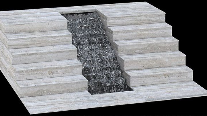 渲染模型_大理石台阶001