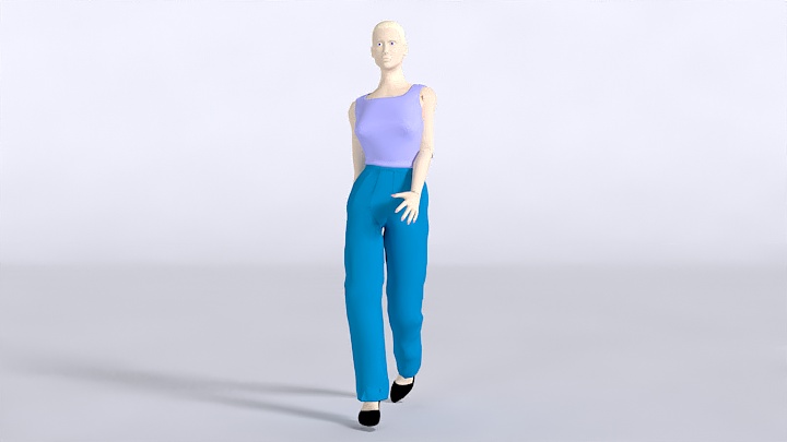 渲染模型_女人走路034