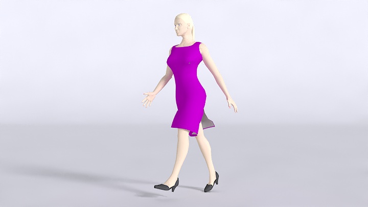 渲染模型_女人走路038