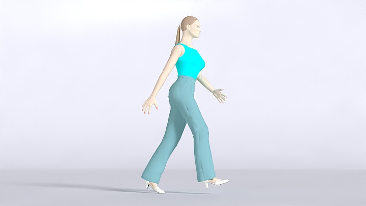 渲染模型_女人走路043