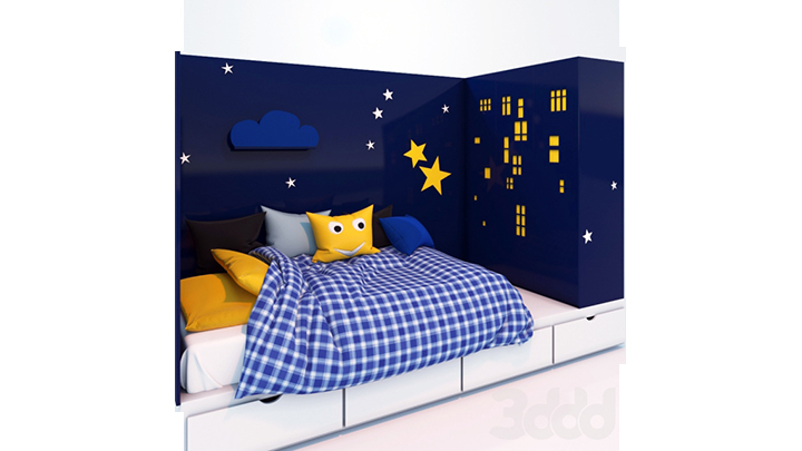 渲染模型_婴儿床045