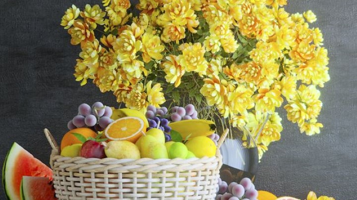 渲染模型_室内插花028